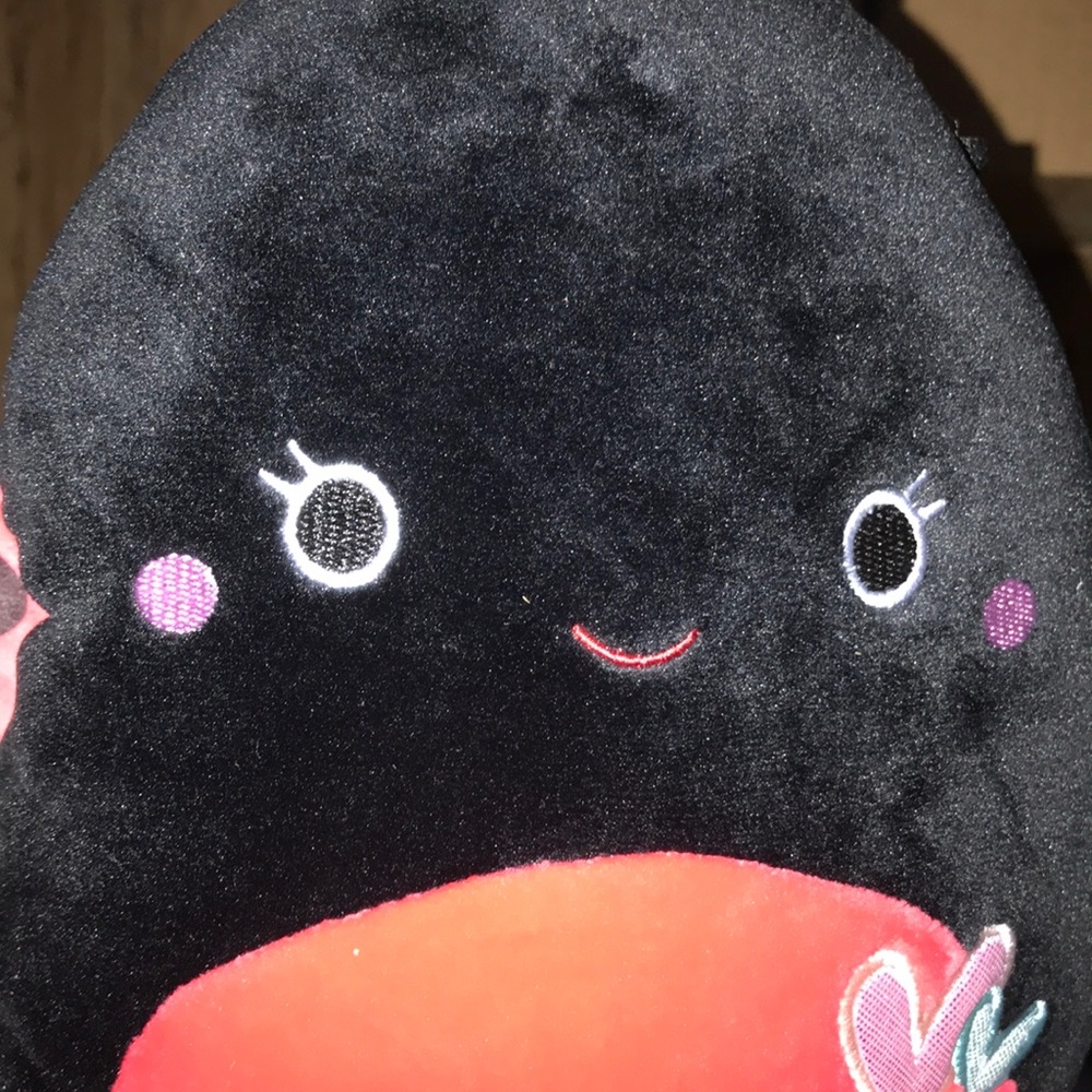 Plush Ladybug Soft Backpack in Black and Red with Heart Accent - Picture 5 of 6